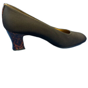 Stuart Weitzman Black Modern tortoise sq Heel Pumps Women's Sz 10.5M Square Toe